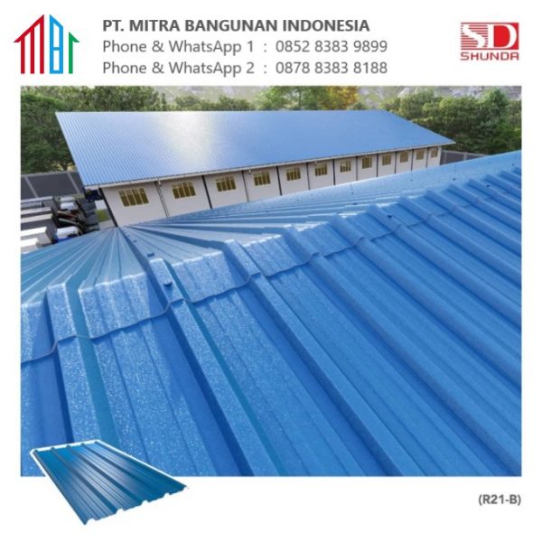 Shunda Plafon Atap UPVC - Blue ASA Roofing Sheet - R21-B 1